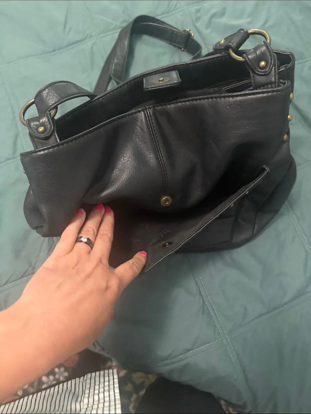 b.o.c by born leather black boho purse bag